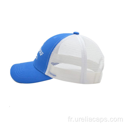 Chapeau de camionneur de maille de coton bleu